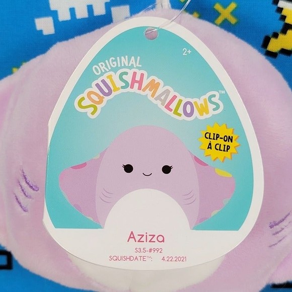 Squishmallow Aziza the Stingray 3.5" UltraSoft Stuffed Sealife Toy Plush NWT - Picture 4 of 5